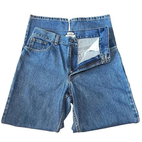L.L. Bean Signature Original Fit Hi Rise Straight Leg 100% Cotton Jeans Women 10 - Picture 10 of 16